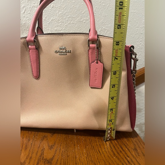Coach Colorblock Satchel With Crossbody in Taupe / Pink / Red - Picture 7 of 13